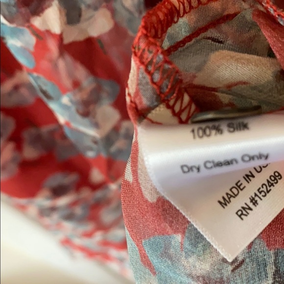 Amour Vert Marianna silk chiffon floral red dress - Picture 6 of 8